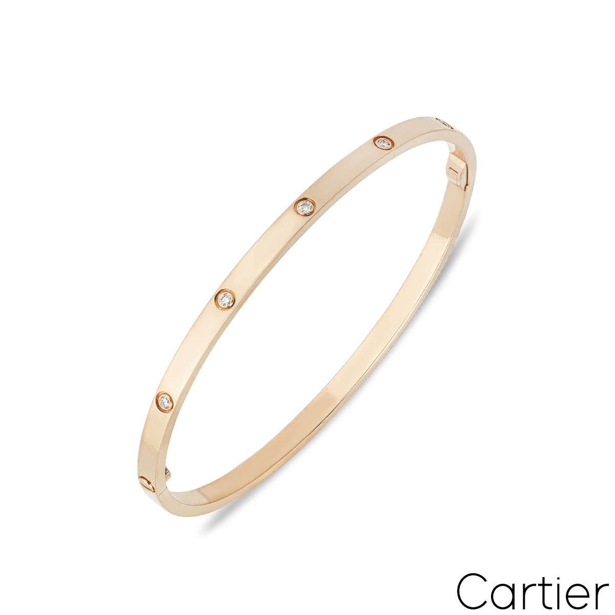 Cartier Rose Gold Full Diamond Love Bracelet SM Size 18 B6047918 Cartier Rose Gold Full Diamond Love Bracelet SM Size 18 B6047918